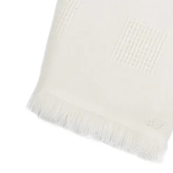 Farnese Cream 100% Cashmere Single Plaid with short fringes