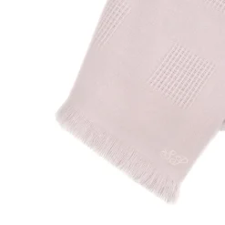 Farnese Soft Pink 100% Cashmere Single Plaid with short fringes