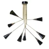 Fascino 8-Light Black & Brass Chandelier by Carlo Nason