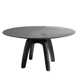 Feel Black Dyed Wood Round Dining Table