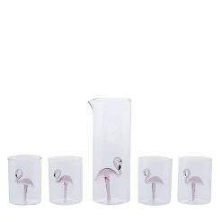 Fenicottero Set of 4 Glasses and Pitcher