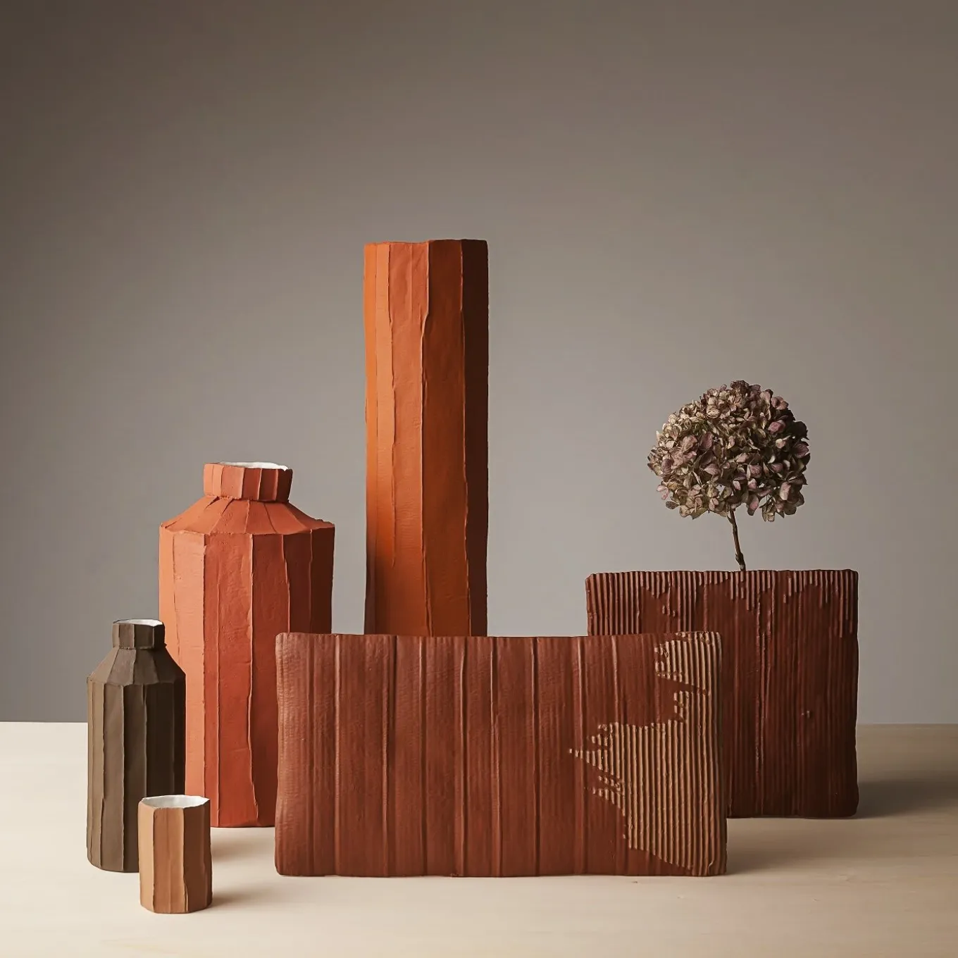 Fide Corteccia C10/Terracotta Scura Decorative Bottle