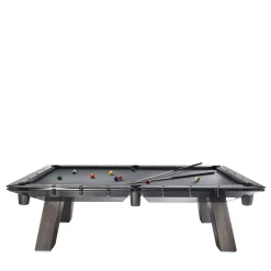 Filotto Black Pool Table with Wooden Legs