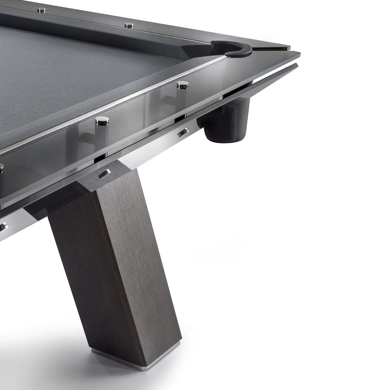 Filotto Black Pool Table with Wooden Legs