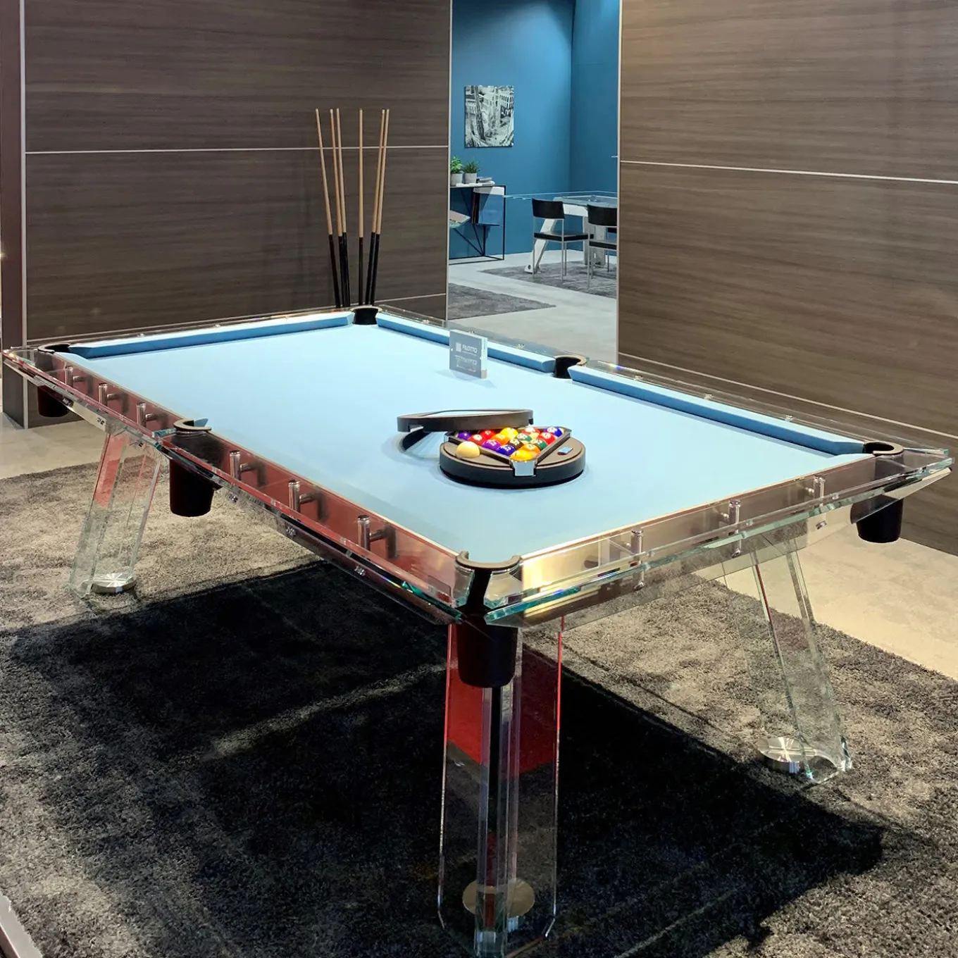 Filotto Dusty Blue/Black Billiard Table