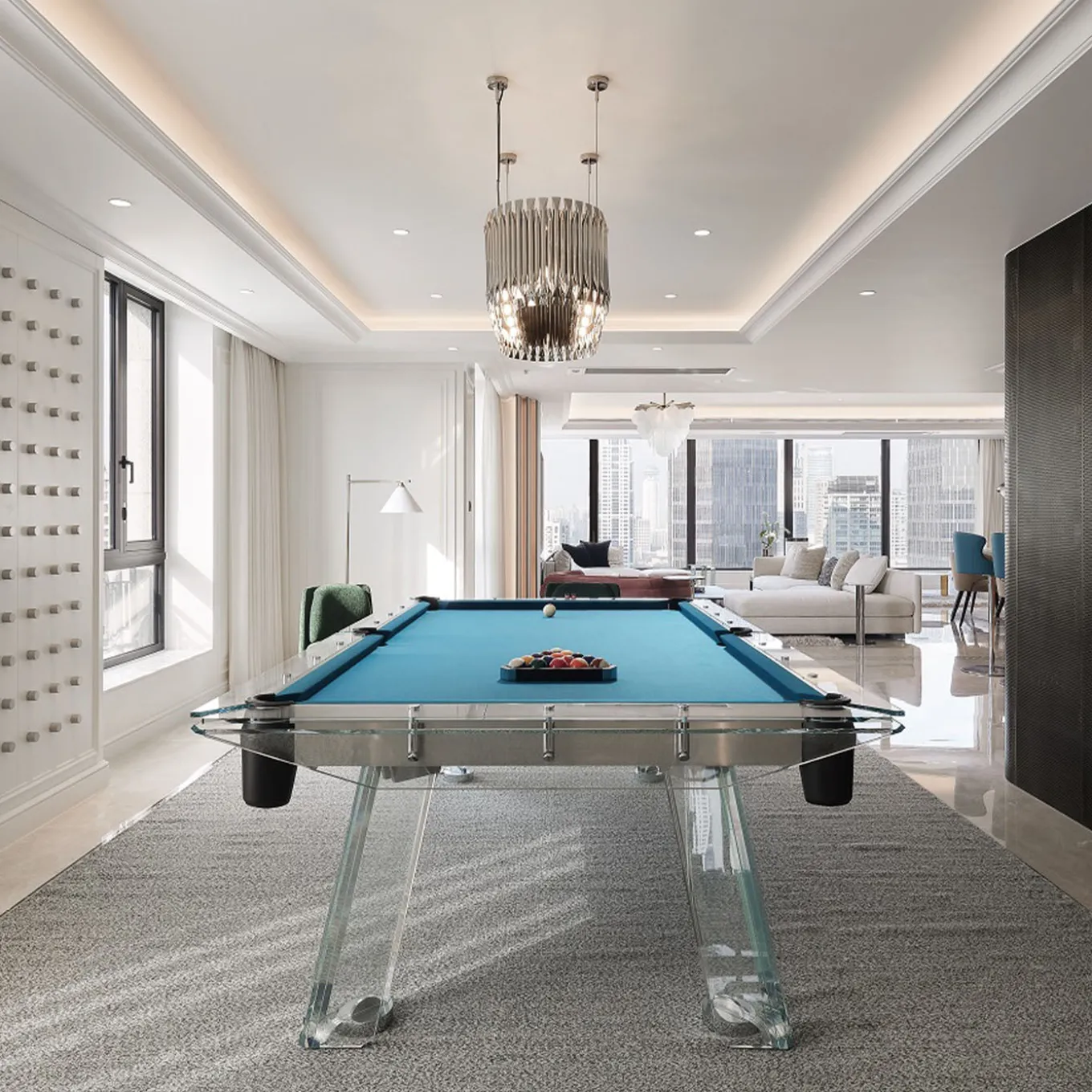 Filotto Dusty Blue/Black Billiard Table