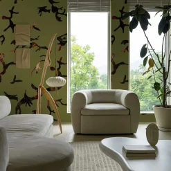 Find Me In The Dark Army Green Wallpaper by Magnus Gjoen