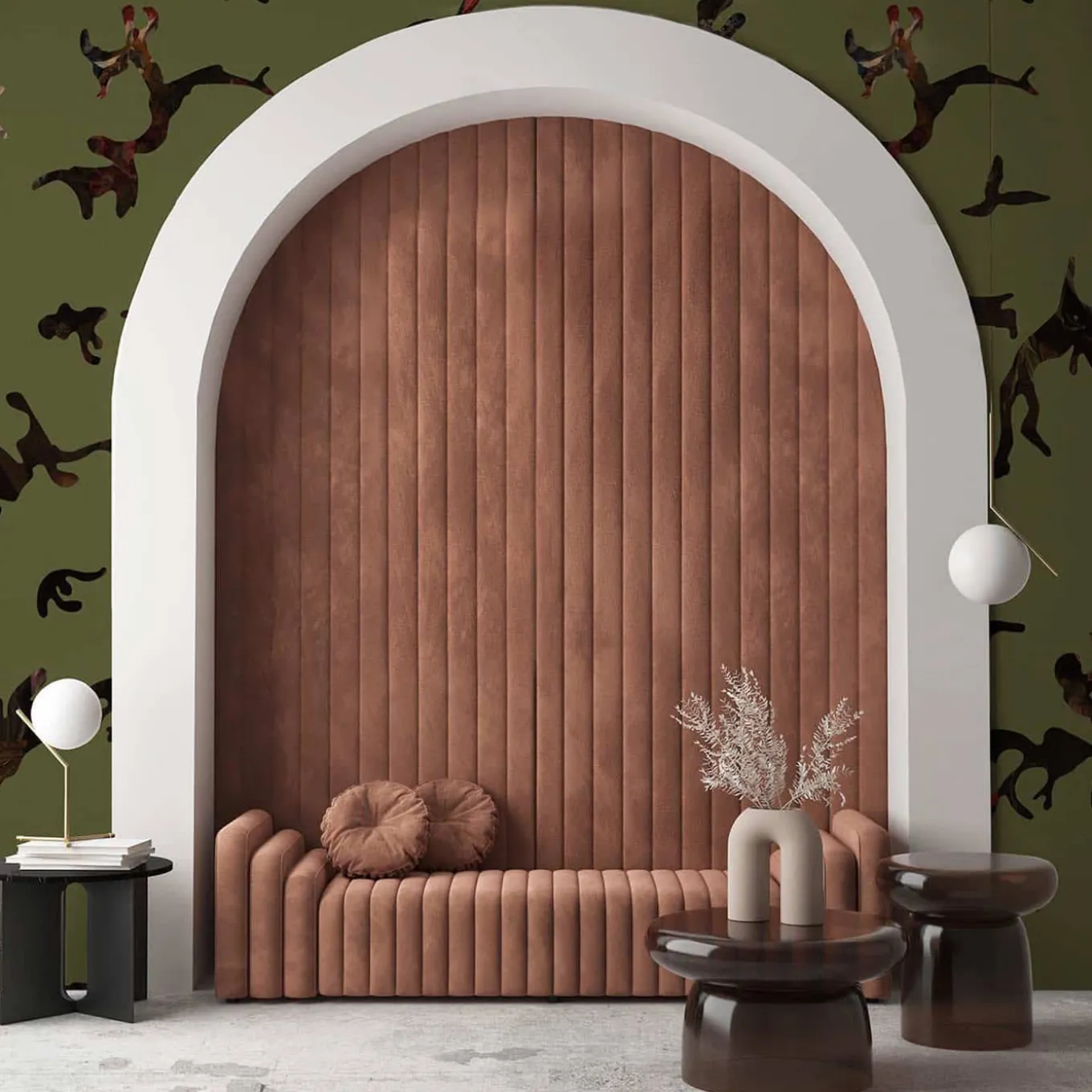 Find Me In The Dark Army Green Wallpaper by Magnus Gjoen