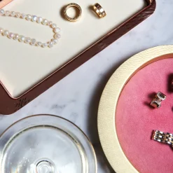 Firenze Rectangular Copper and Cream White Empty Pocket Tray