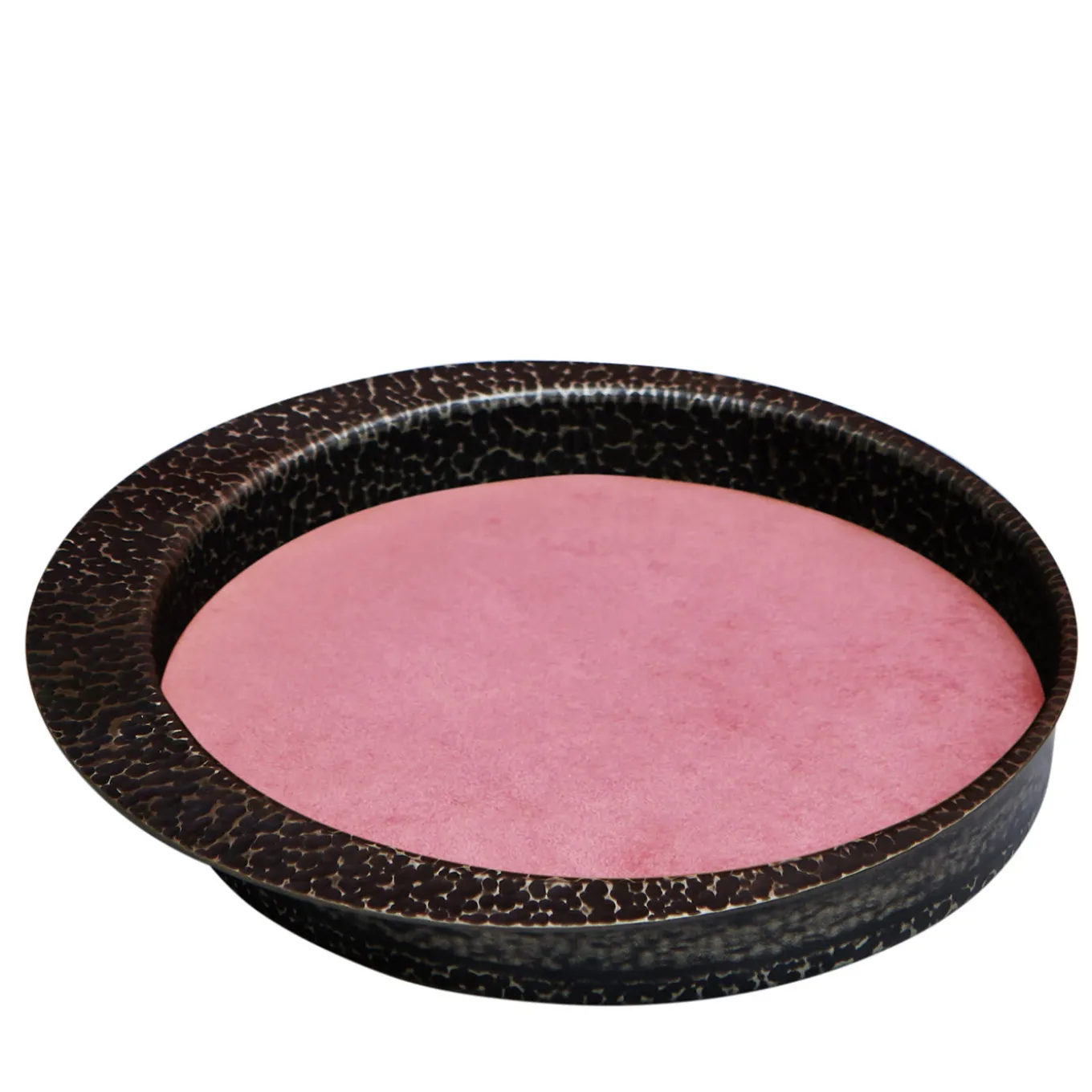 Firenze Round Burnished and Pink Empty Pocket Tray