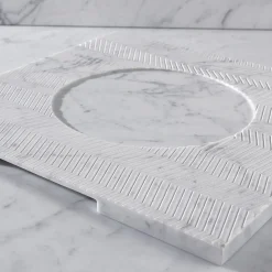 Firenze White Carrara Marble Q Plate