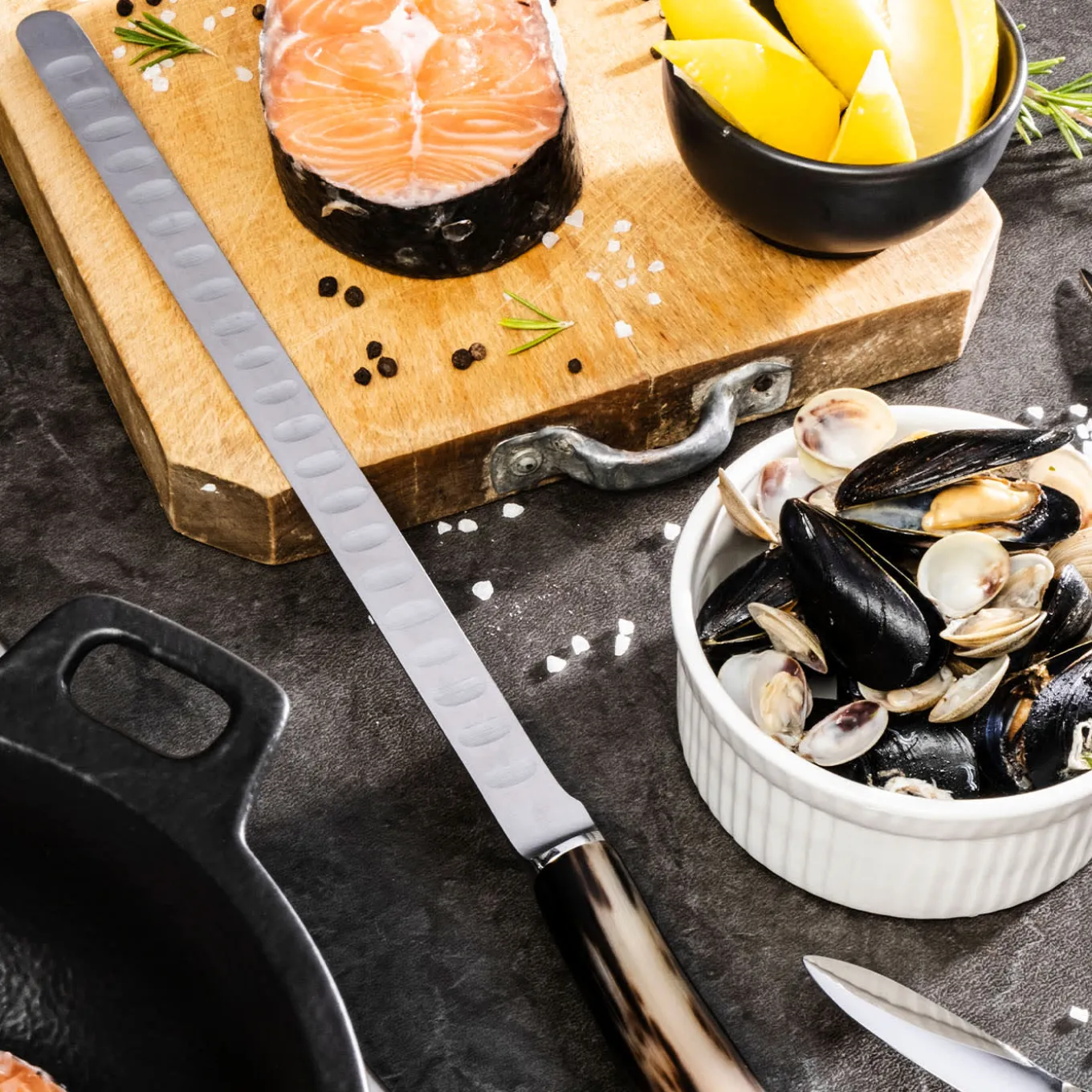 Fish and Shellfish Cutlery Set in Natural Horn