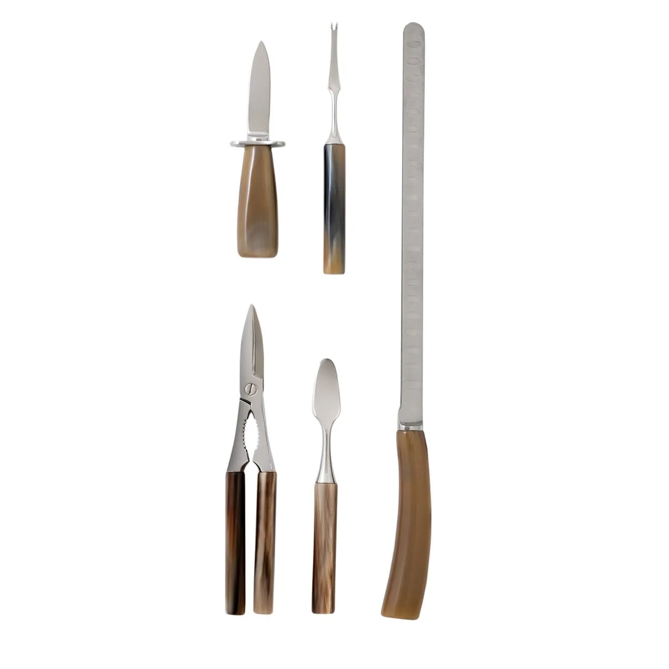 Fish and Shellfish Deluxe Cutlery Set in Natural Horn