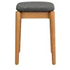 Fizz Low Stool in Oak with Upholstered Seat by Lorenz+Kaz