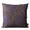 Flannel Square Floral Purple Jacquard Cushion