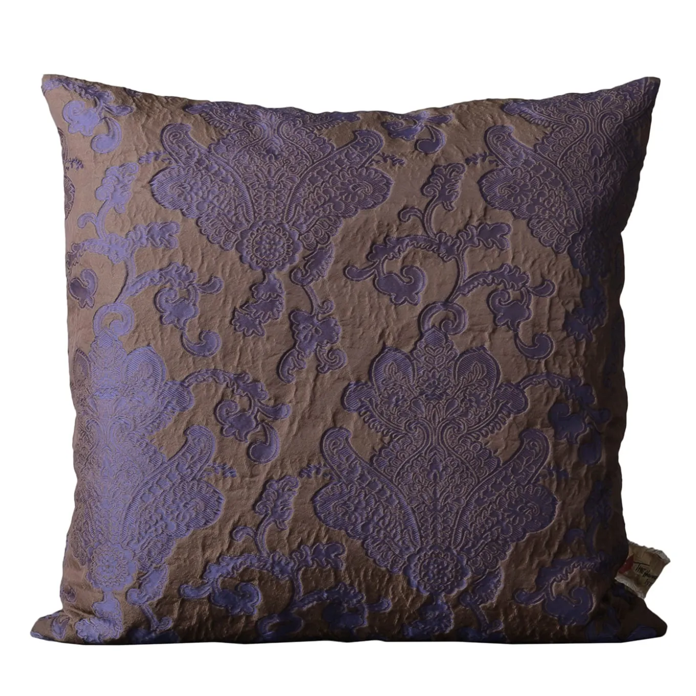 Flannel Square Floral Purple Jacquard Cushion