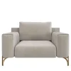 Flare 01 Beige Armchair with Metal Legs