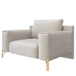 Flare 01 Beige Armchair with Metal Legs