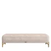 Flare 02 Beige Upholstered Bench with Metal Legs