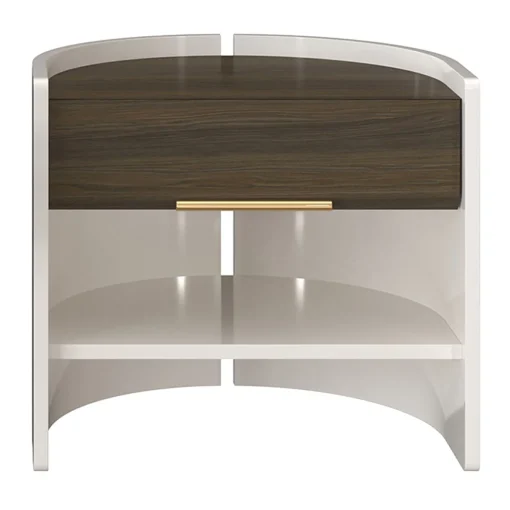 Flare 01 White Nightstand with Drawer