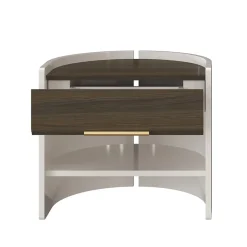 Flare 01 White Nightstand with Drawer