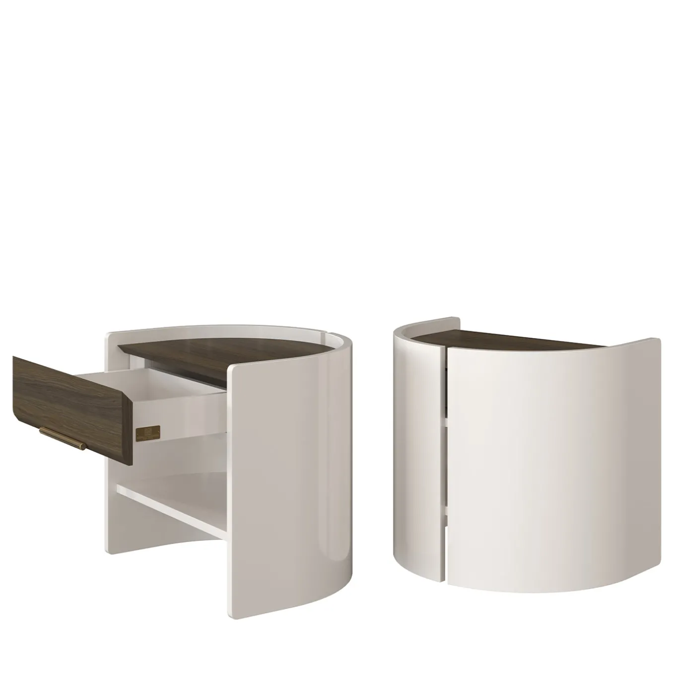 Flare 01 White Nightstand with Drawer