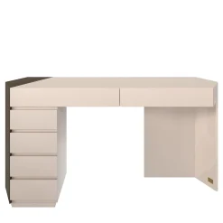 Flare 6-Drawer Ivory Gloss Vanity Desk