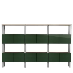 Flexor Green Wood & Metal Bookshelf by Gio Ponti