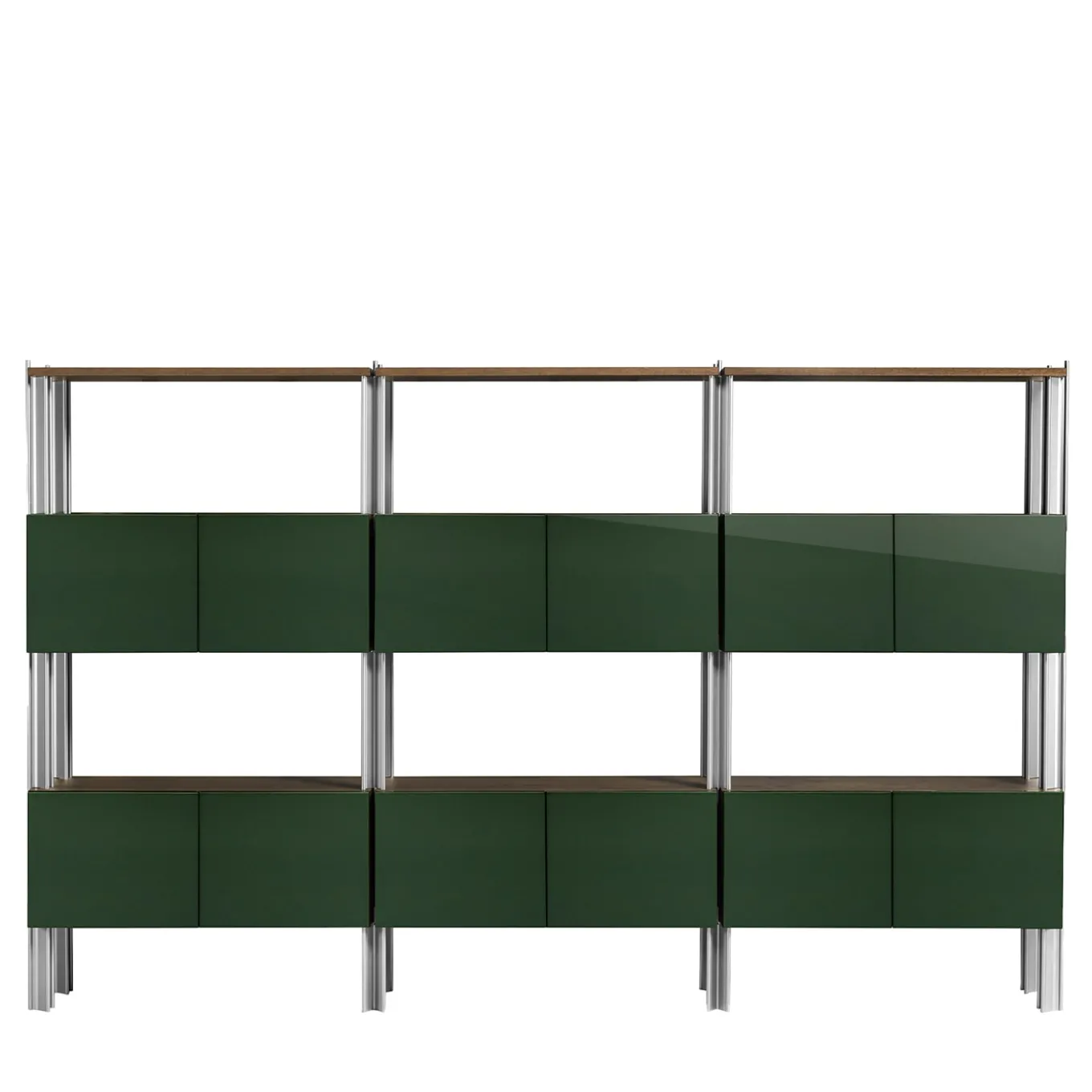 Flexor Green Wood & Metal Bookshelf by Gio Ponti