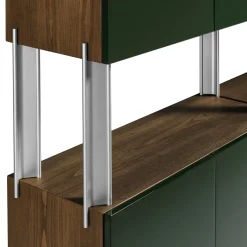 Flexor Green Wood & Metal Bookshelf by Gio Ponti