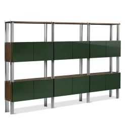 Flexor Green Wood & Metal Bookshelf by Gio Ponti