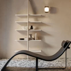 Flipt Black Leather Convertible Armchair and Chaise-longue