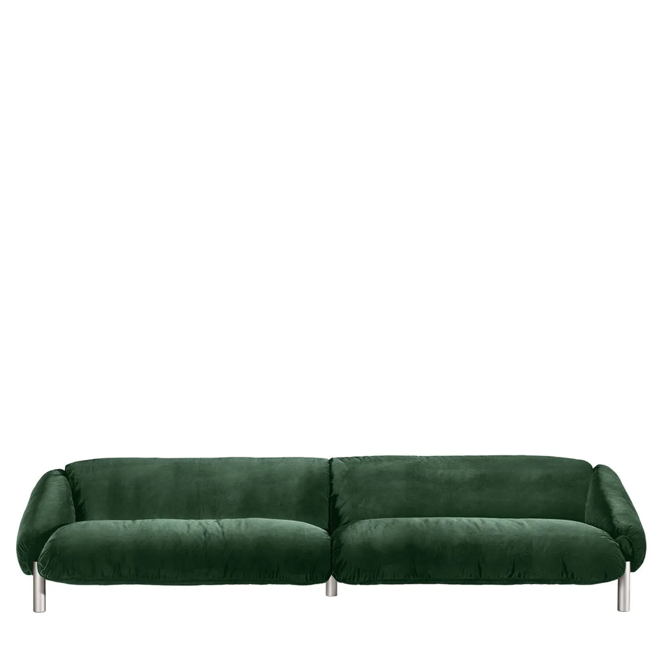 Flo Green Velvet 4-Seater Sofa by Lorenza Bozzoli