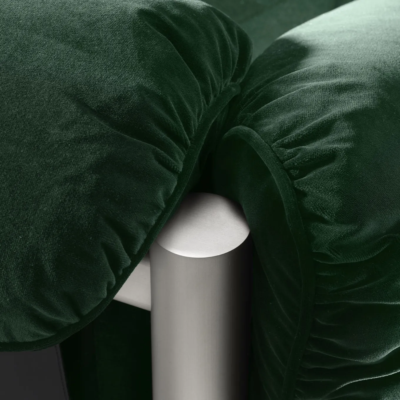 Flo Green Velvet 4-Seater Sofa by Lorenza Bozzoli