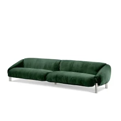 Flo Green Velvet 4-Seater Sofa by Lorenza Bozzoli