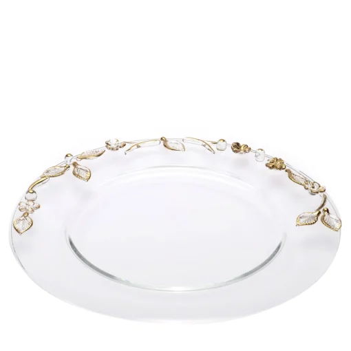 Flora Gold Glass Charger Plate