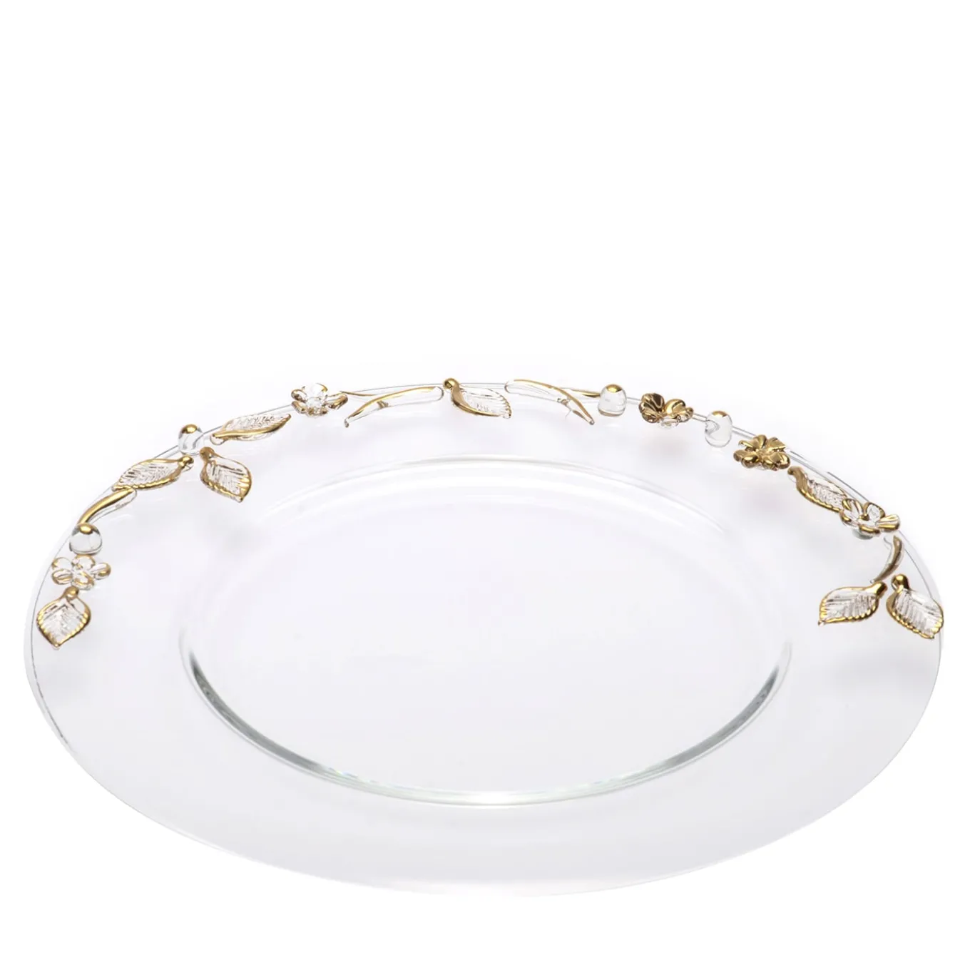 Flora Gold Glass Charger Plate