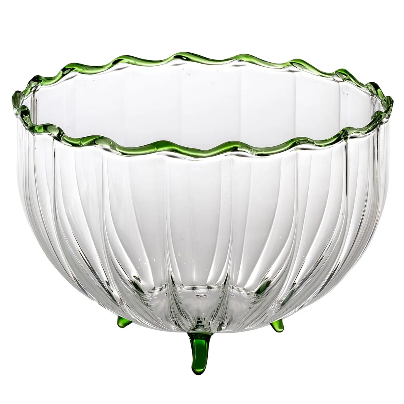 Flora Handcrafted Medium Glass Bowl