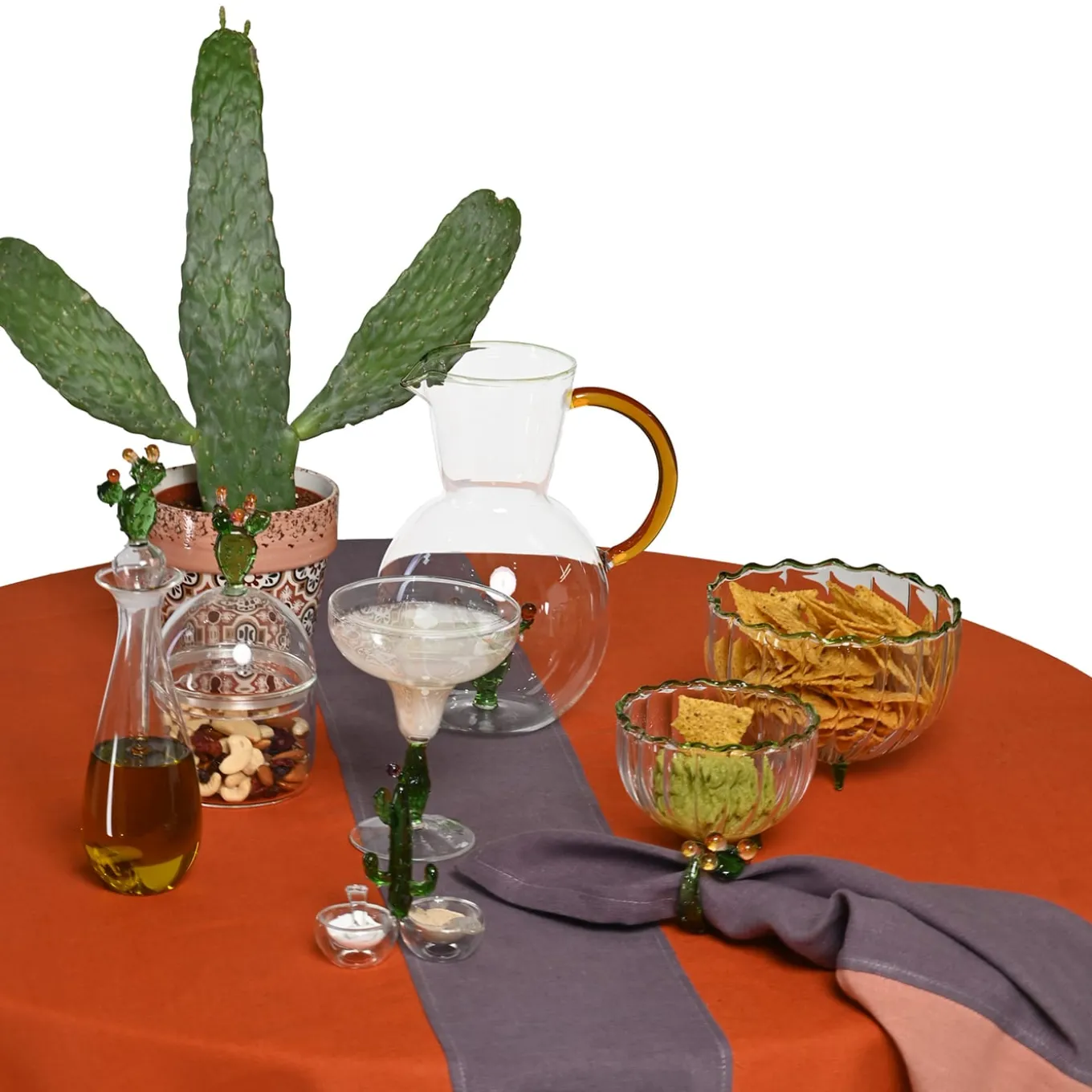 Flora Handcrafted Medium Glass Bowl