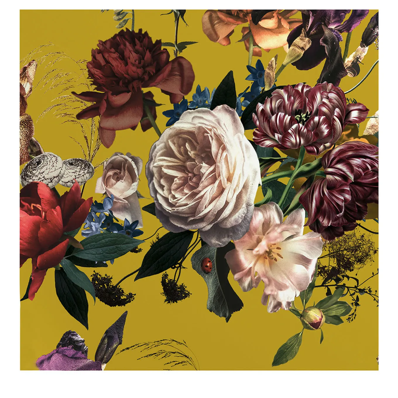 Floral Overlay Dutch Wallpaper