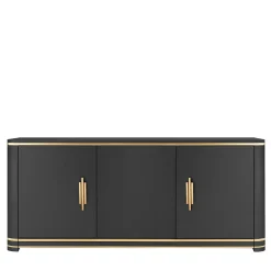 Florence Black Wood 3-Door Sideboard