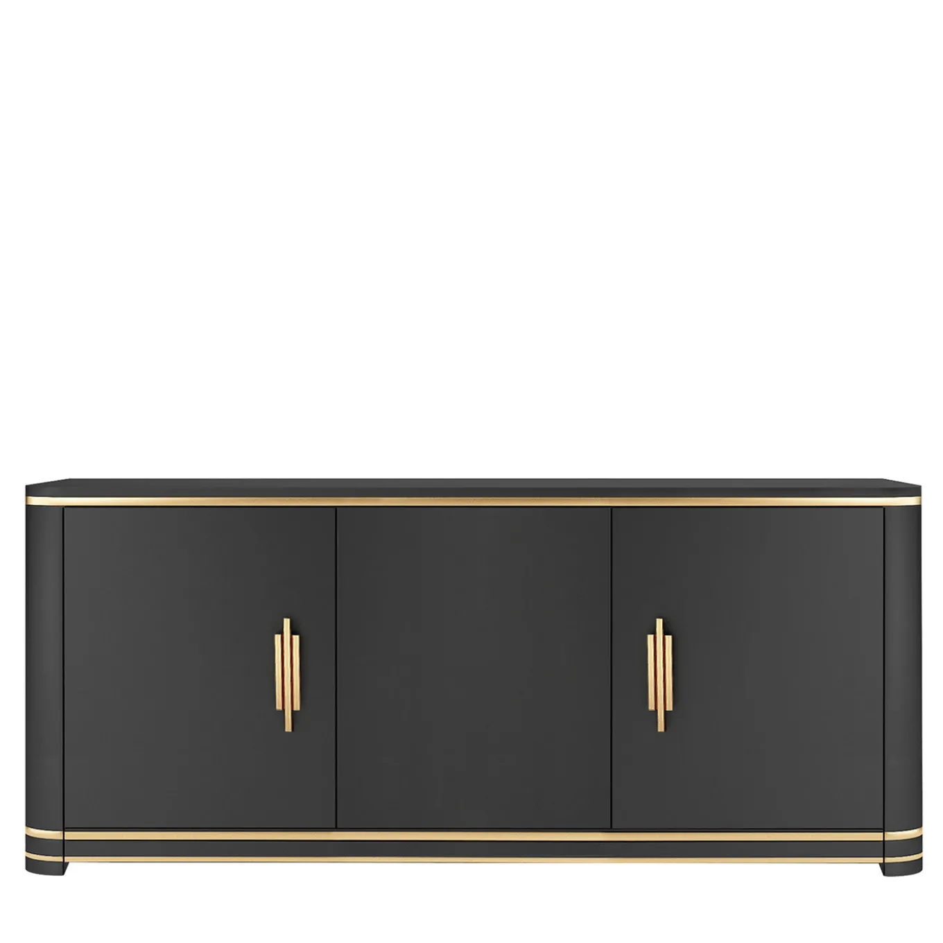 Florence Black Wood 3-Door Sideboard