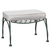 Florio Green Iron Outdoor Ottoman