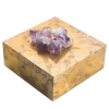 Flourite Stones Unlacquered Brass Box