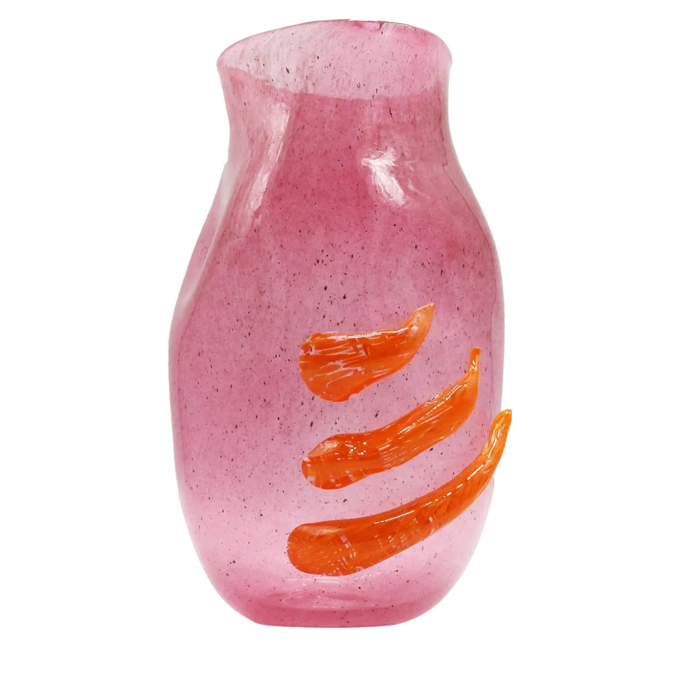 Flow Pink & Orange Murano Glass Vase
