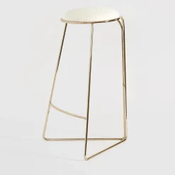 FLOW SCULPTURAL GOLD AND WHITE HI STOOL