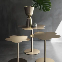 Flowers Large Brass Side Table by Stefano Giovannoni
