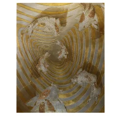 Fluctus Wood Engraving with Gold & Silver Leaf by Giuseppe Caiafa