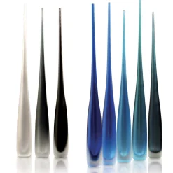 Flute Oltremare Aquamarine and Green Vase