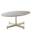 Fly Oval Gray ceramic top & Champagne base Coffee Table by Braid Design Lab